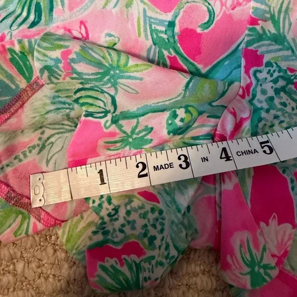 Lilly Pulitzer Dahlia Pink and Green Floral Shorts - Picture 9 of 11